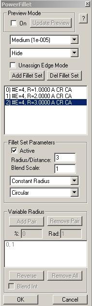Dialogové okno modulu PowerFiller
