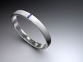 Silver polished and satin with blue Saphire