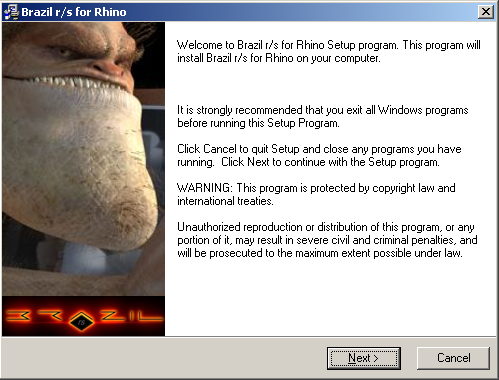 Instalační obrazovka