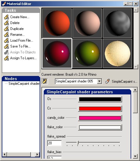 Materiálový editor