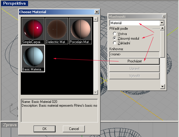 Nastavení materiálů