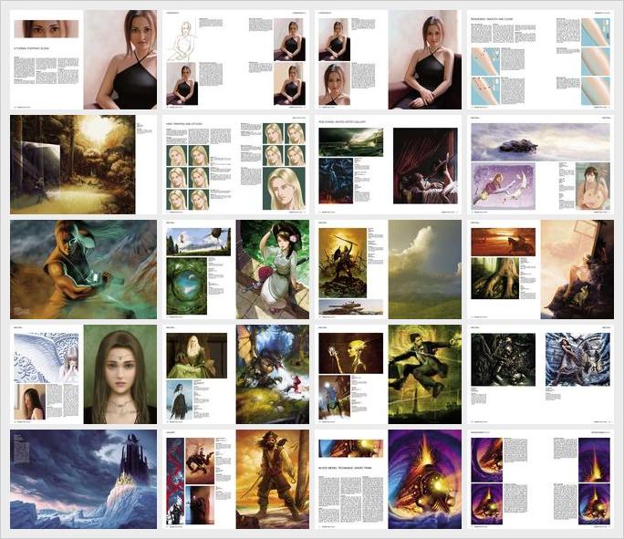 Ukázka stránek knihy d´artiste Digital Painting