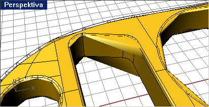 Stínovaný model včetně drátů - vznikají rozdíly mezi drátovým a stínovaným zobrazením