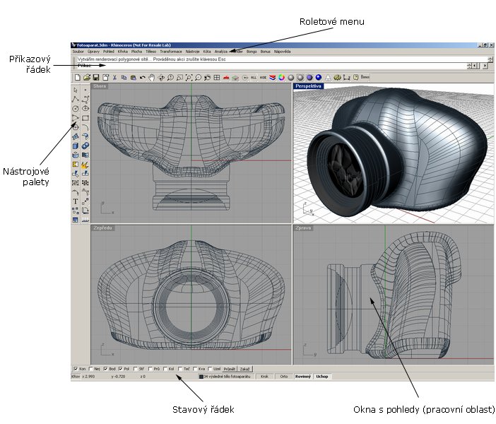 Základní obrazovka Rhina