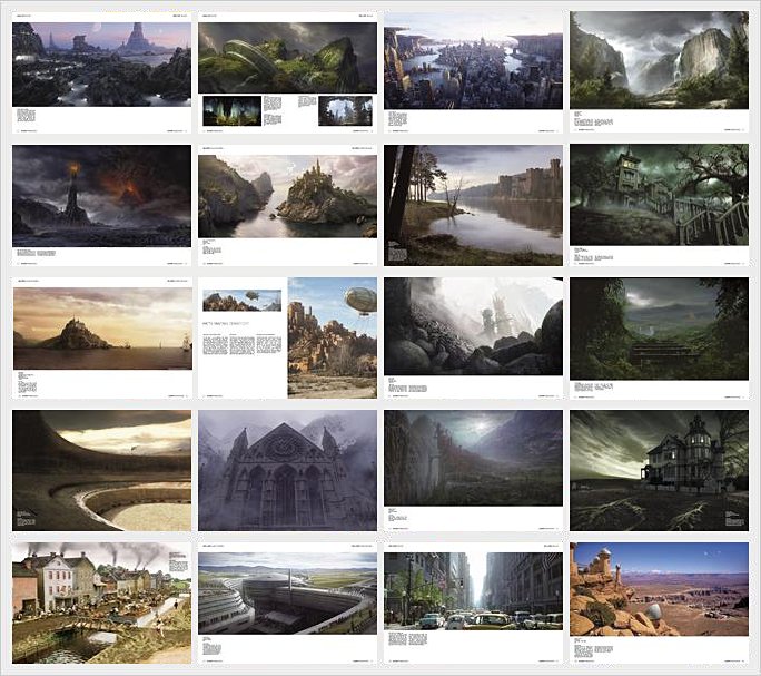 Ukázka stránek knihy Matte Painting