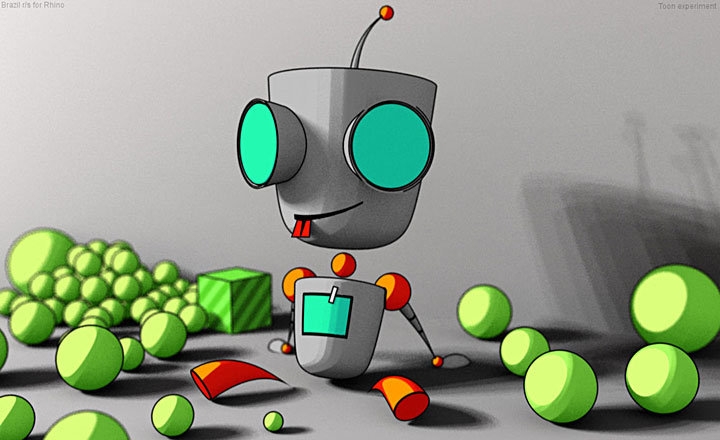 Toon shader, Brazil pro Rhino