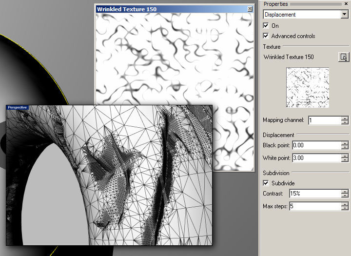 Displacement mapping v RSM pro Rhino - uživatelské rozhraní