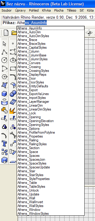Příkazy modulu Athens