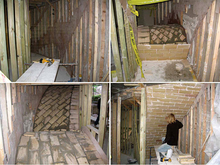 Postup stavby tenkostěnného zakřiveného schodiště