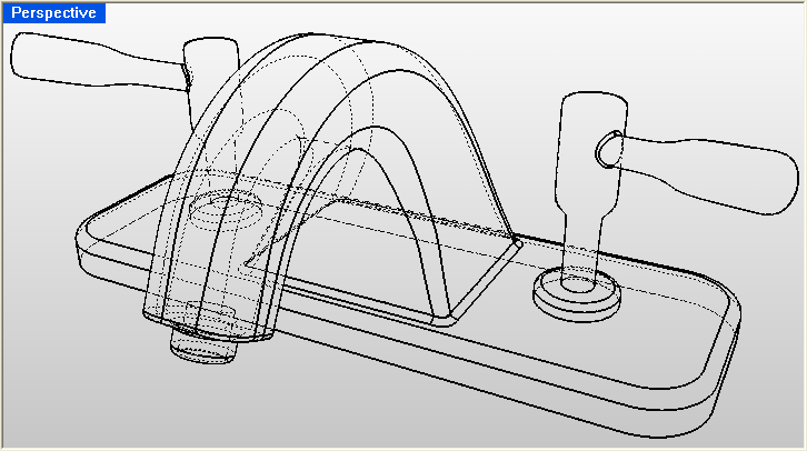 Technické zobrazení pro Rhino 4 - čárkované zobrazení skrytých hran