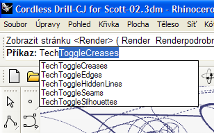 Příkazy Technical drawing