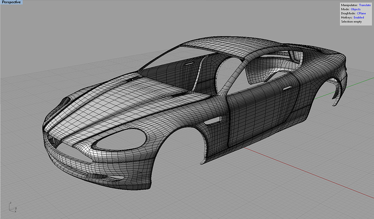 Peřvod z .OBJ na NURBS - importovaný mid-res model