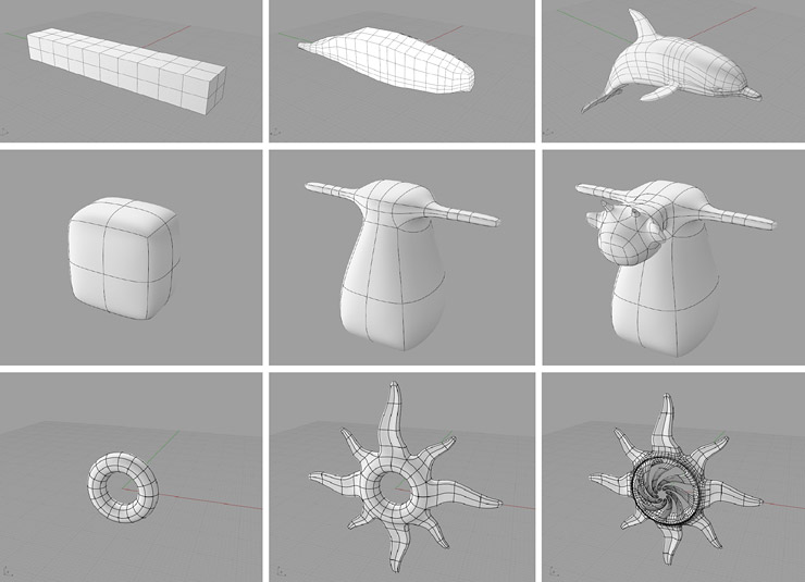 Ukázka modelů, vytvořených deformací primitivy