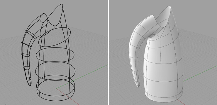 T-Spline model ze sítě křivek 1
