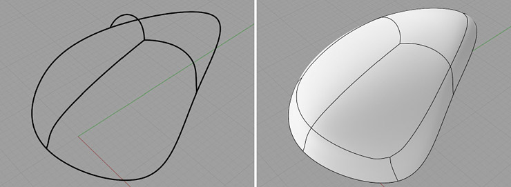 T-Spline model ze sítě křivek 2