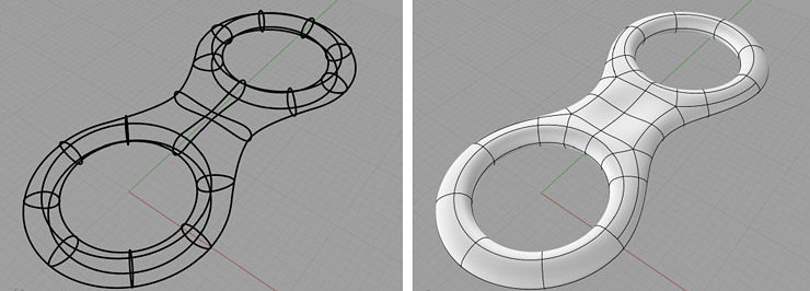 T-Spline model ze sítě křivek 4