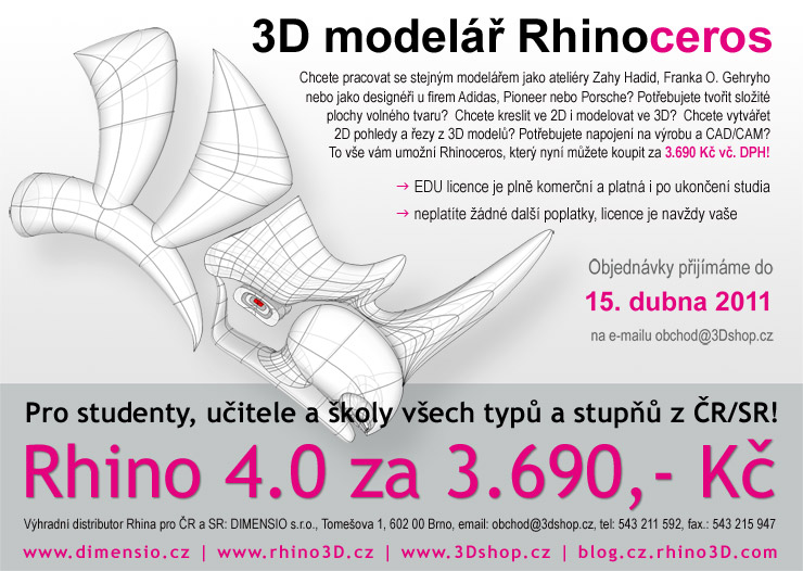 Rhinoceros za 3.690,- včetně DPH